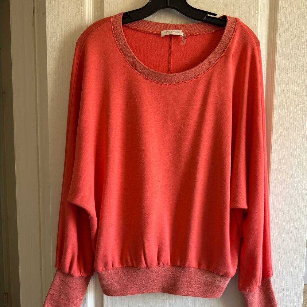Ramy Brook Pink Crew Neck Sweater Soft Knit Casual